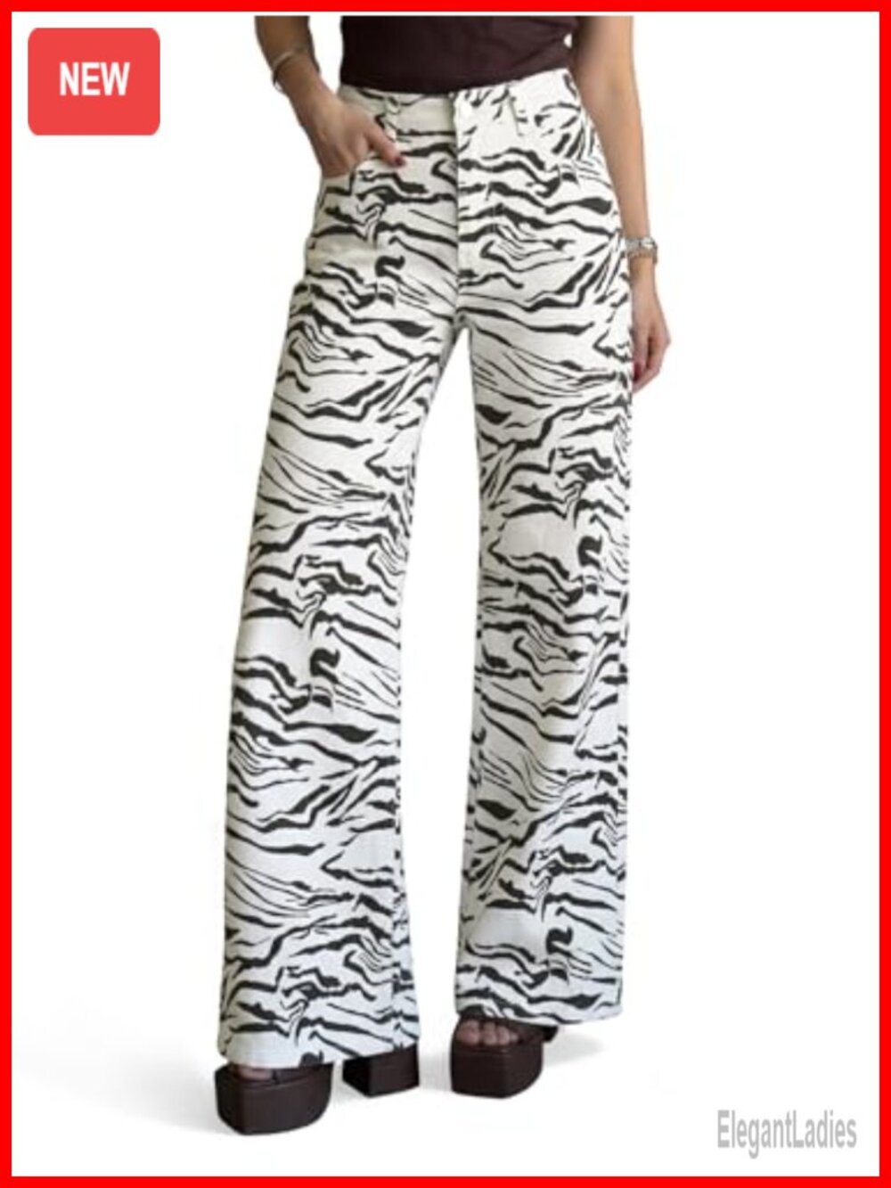 Wide Leg High Waisted Baggy Stretchy Jeans with Pockets